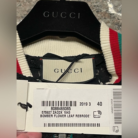 GUCCI 🌟 Floral Guipure Lace Bomber Jacket in Black—NWT - Picture 16 of 17